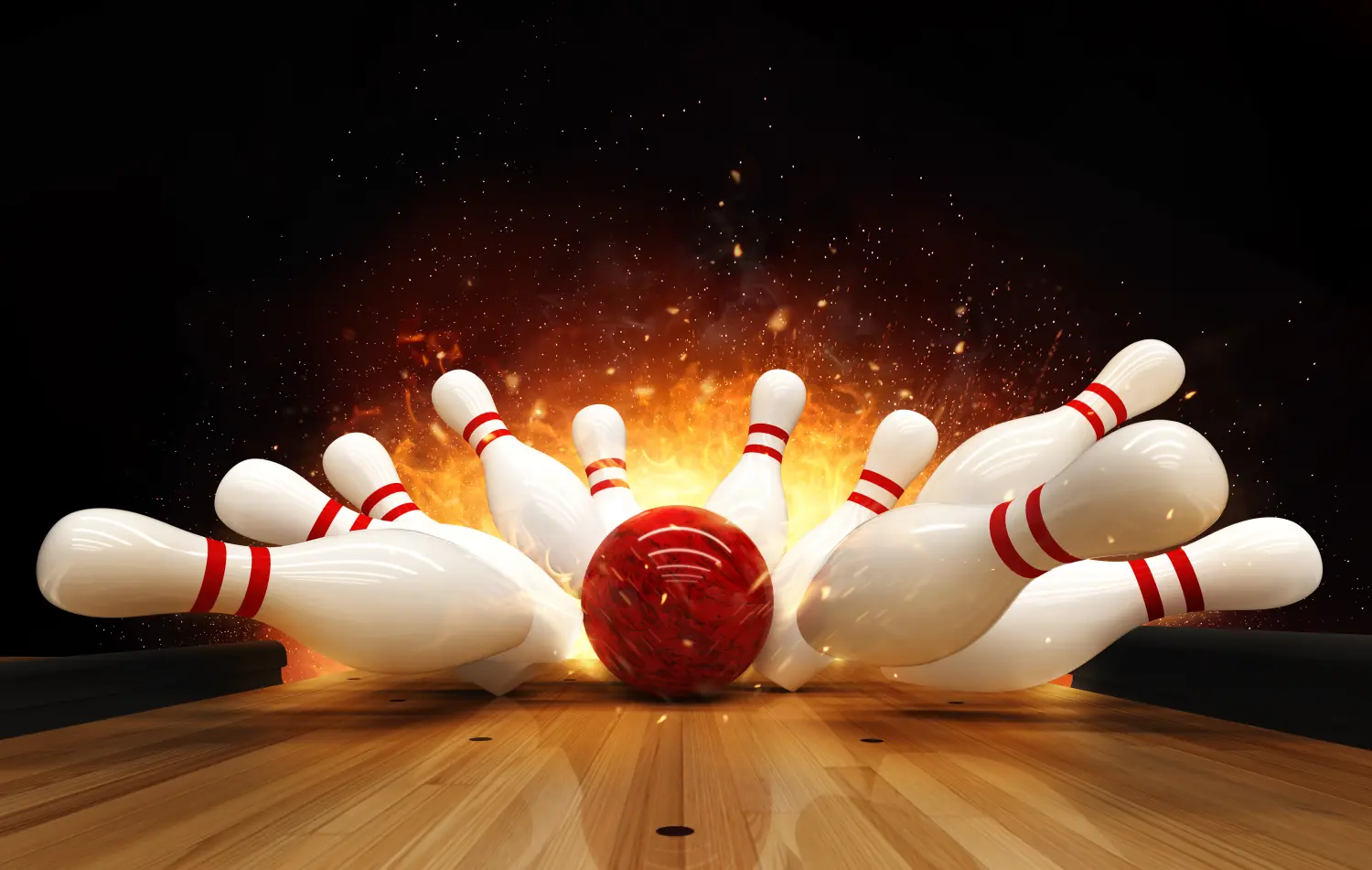 Bowlingstreik mit Feuerexplosion